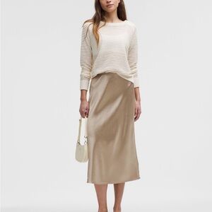 Lululemon Athletica Sheer Oak Satin Midi Skirt